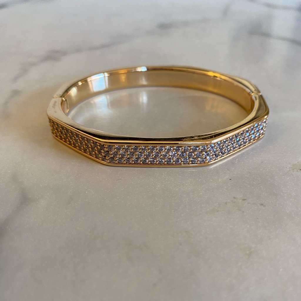 Gold And Silver Women's Clasp Bangle